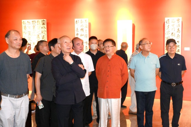 来自安徽省内外的书法、美术届知名艺术家百余人及部分观众，均观看了展览。